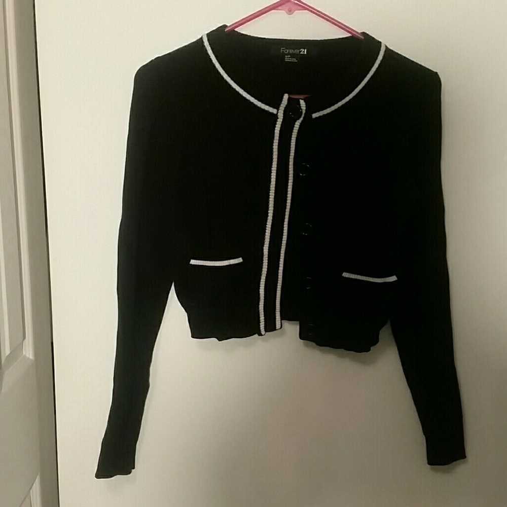 Black cropped cardigan